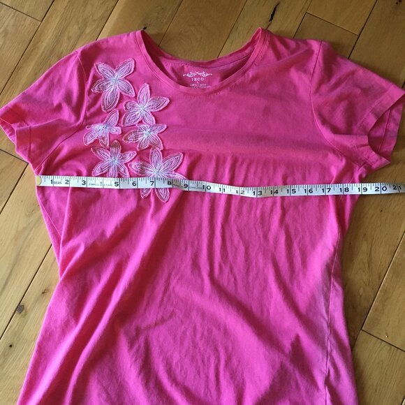 Izod Barbie Pink Floral Embroidered 100% Cotton Baby Tee - Picture 12 of 16